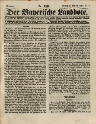 Der Bayerische Landbote Sonntag 28. April 1844