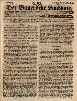 Der Bayerische Landbote Samstag 25. Mai 1844