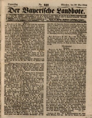 Der Bayerische Landbote Donnerstag 30. Mai 1844