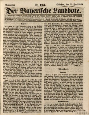 Der Bayerische Landbote Donnerstag 13. Juni 1844