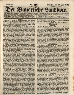 Der Bayerische Landbote Mittwoch 26. Juni 1844