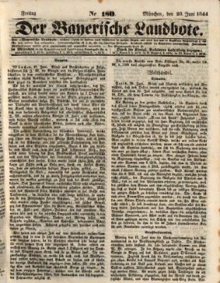 Der Bayerische Landbote Freitag 28. Juni 1844