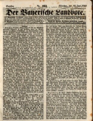 Der Bayerische Landbote Samstag 29. Juni 1844