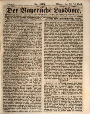 Der Bayerische Landbote Sonntag 21. Juli 1844