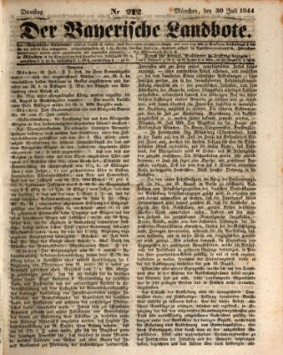 Der Bayerische Landbote Dienstag 30. Juli 1844