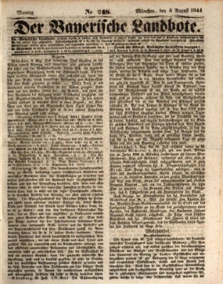 Der Bayerische Landbote Montag 5. August 1844