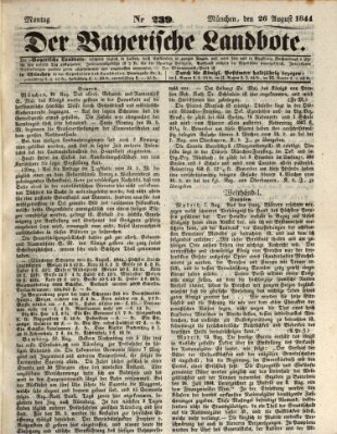 Der Bayerische Landbote Montag 26. August 1844