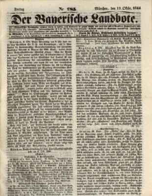 Der Bayerische Landbote Freitag 11. Oktober 1844