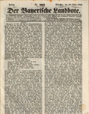 Der Bayerische Landbote Freitag 18. Oktober 1844