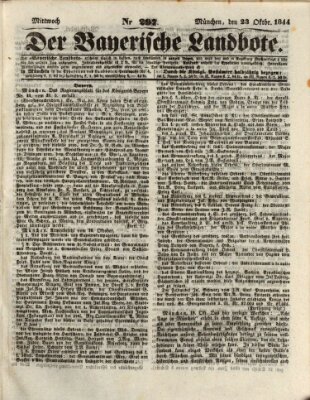 Der Bayerische Landbote Mittwoch 23. Oktober 1844