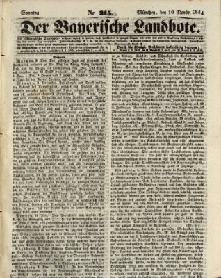 Der Bayerische Landbote Sonntag 10. November 1844