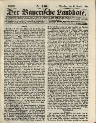 Der Bayerische Landbote Montag 11. November 1844