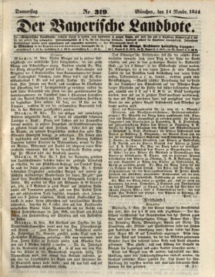 Der Bayerische Landbote Donnerstag 14. November 1844