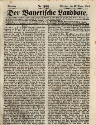 Der Bayerische Landbote Sonntag 17. November 1844