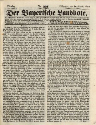 Der Bayerische Landbote Dienstag 26. November 1844