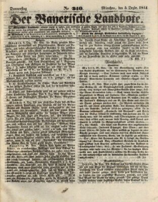 Der Bayerische Landbote Donnerstag 5. Dezember 1844