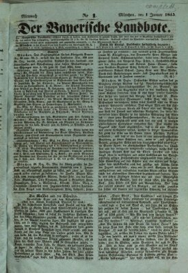 Der Bayerische Landbote Mittwoch 1. Januar 1845