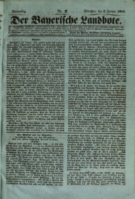 Der Bayerische Landbote Donnerstag 2. Januar 1845