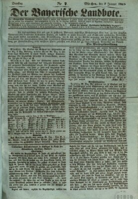 Der Bayerische Landbote Dienstag 7. Januar 1845