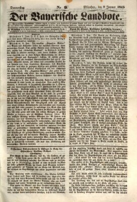 Der Bayerische Landbote Donnerstag 9. Januar 1845