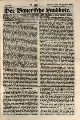 Der Bayerische Landbote Sonntag 23. Februar 1845