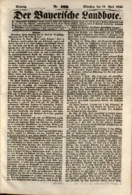 Der Bayerische Landbote Sonntag 13. April 1845