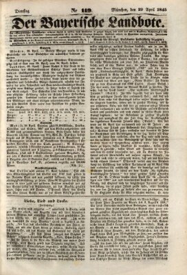 Der Bayerische Landbote Dienstag 29. April 1845