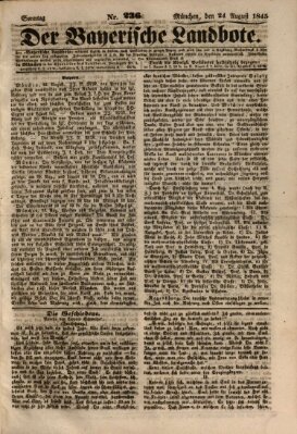 Der Bayerische Landbote Sonntag 24. August 1845