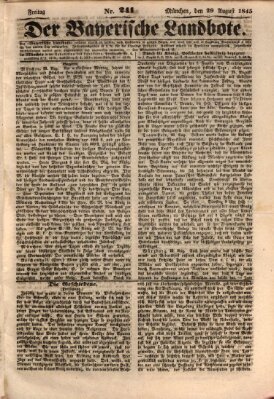 Der Bayerische Landbote Freitag 29. August 1845