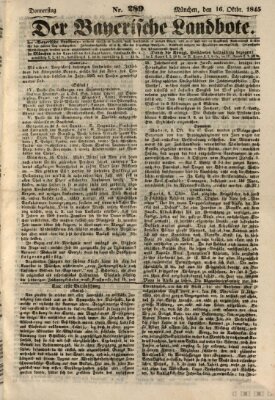 Der Bayerische Landbote Donnerstag 16. Oktober 1845