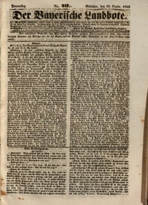 Der Bayerische Landbote Donnerstag 13. November 1845