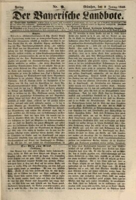 Der Bayerische Landbote Freitag 9. Januar 1846