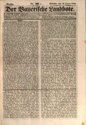 Der Bayerische Landbote Samstag 10. Januar 1846