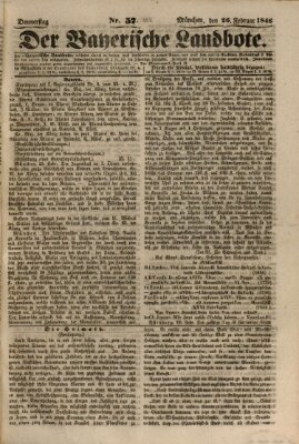 Der Bayerische Landbote Donnerstag 26. Februar 1846