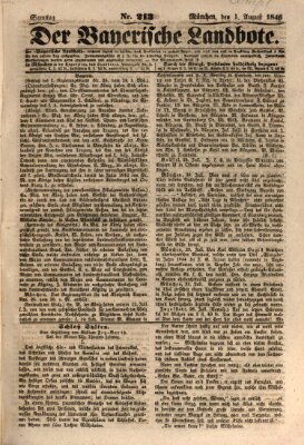 Der Bayerische Landbote Samstag 1. August 1846