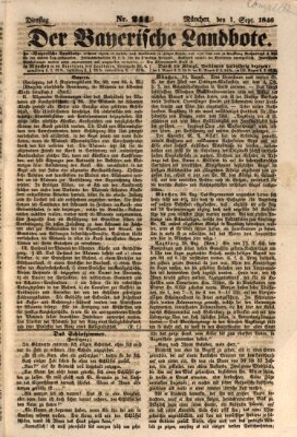 Der Bayerische Landbote Dienstag 1. September 1846