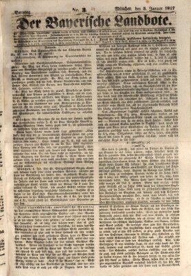 Der Bayerische Landbote Sonntag 3. Januar 1847