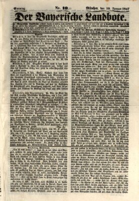 Der Bayerische Landbote Sonntag 10. Januar 1847