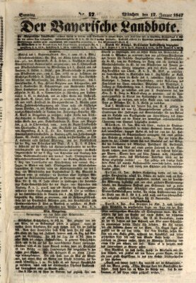 Der Bayerische Landbote Sonntag 17. Januar 1847