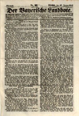 Der Bayerische Landbote Mittwoch 27. Januar 1847