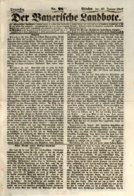 Der Bayerische Landbote Donnerstag 28. Januar 1847