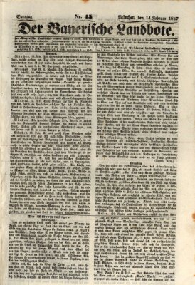 Der Bayerische Landbote Sonntag 14. Februar 1847