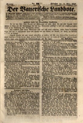 Der Bayerische Landbote Sonntag 14. März 1847