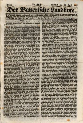 Der Bayerische Landbote Freitag 23. April 1847