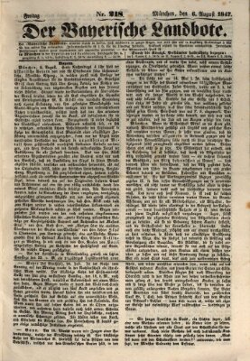 Der Bayerische Landbote Freitag 6. August 1847