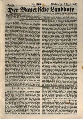 Der Bayerische Landbote Samstag 7. August 1847