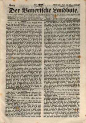 Der Bayerische Landbote Montag 16. August 1847