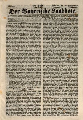 Der Bayerische Landbote Mittwoch 18. August 1847