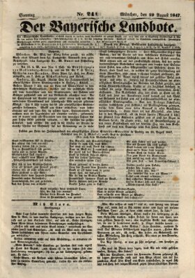 Der Bayerische Landbote Sonntag 29. August 1847