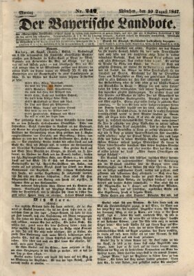 Der Bayerische Landbote Montag 30. August 1847